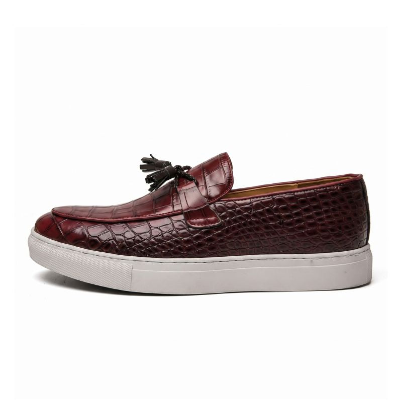 Mocassim Masculino Tassel Croco Maximus