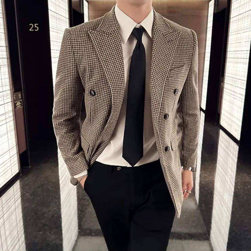 Blazer, blazer masculino, blazer de lã, blazer transpassado, Blazer Masculino Britânico Transpassado Maximus