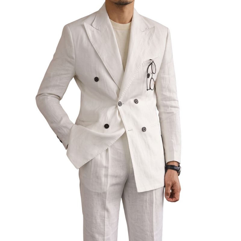 Costume Masculino Slim Transpassado Linho Maximus