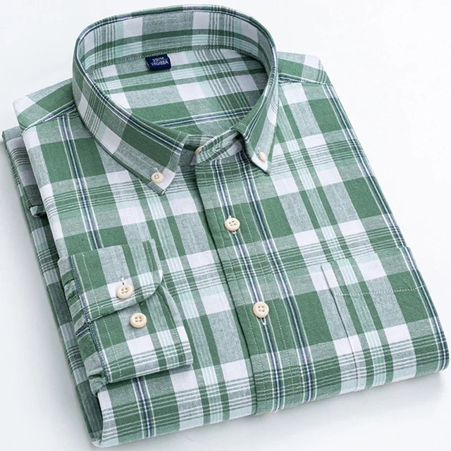 Camisa Social Masculina de Algodão Xadrez