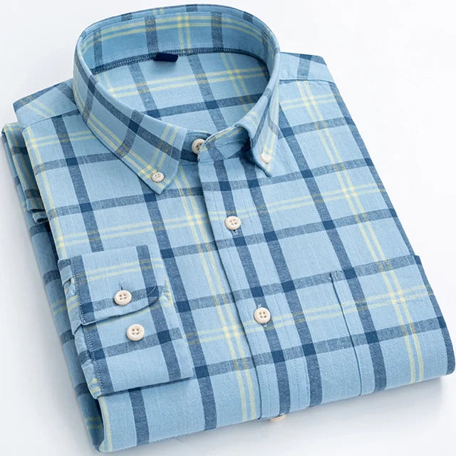 Camisa Social Masculina de Algodão Xadrez