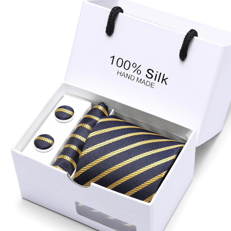 conjunto gravata seda, gravata listrada seda, kit gravata lenço botão, gravata para presente, acessório masculino formal, gravata para terno, conjunto masculino formal, gravata para eventos sociais