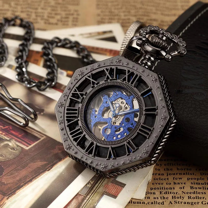 Relógio de Bolso Hexagonal, Relógio de Bolso, Relógio de bolso Vintage, Relógio de bolso antigo