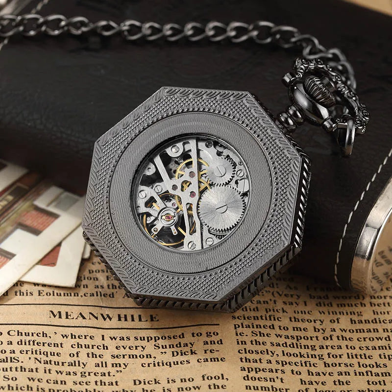 Relógio de Bolso Hexagonal, Relógio de Bolso, Relógio de bolso Vintage, Relógio de bolso antigo