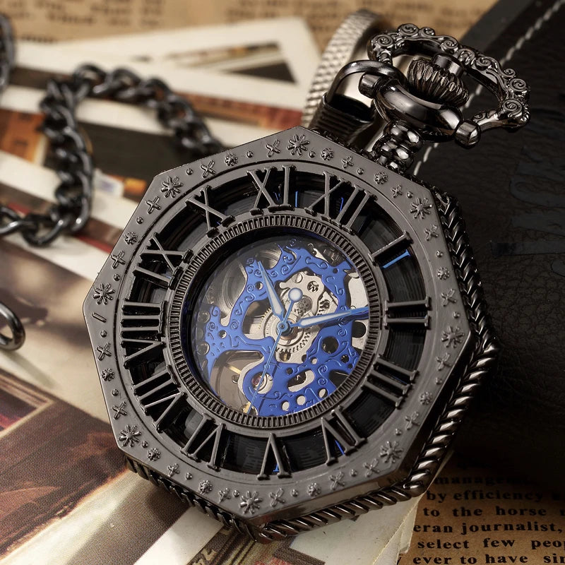 Relógio de Bolso Hexagonal, Relógio de Bolso, Relógio de bolso Vintage, Relógio de bolso antigo