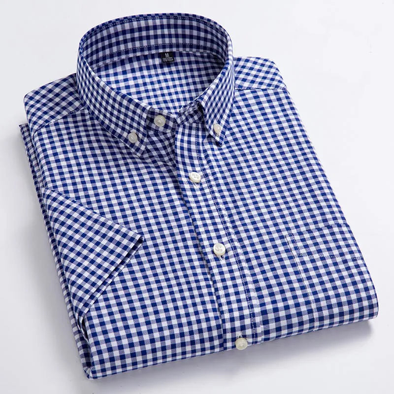 Camisa Social Masculina Xadrez de Algodão Oxford Maximus