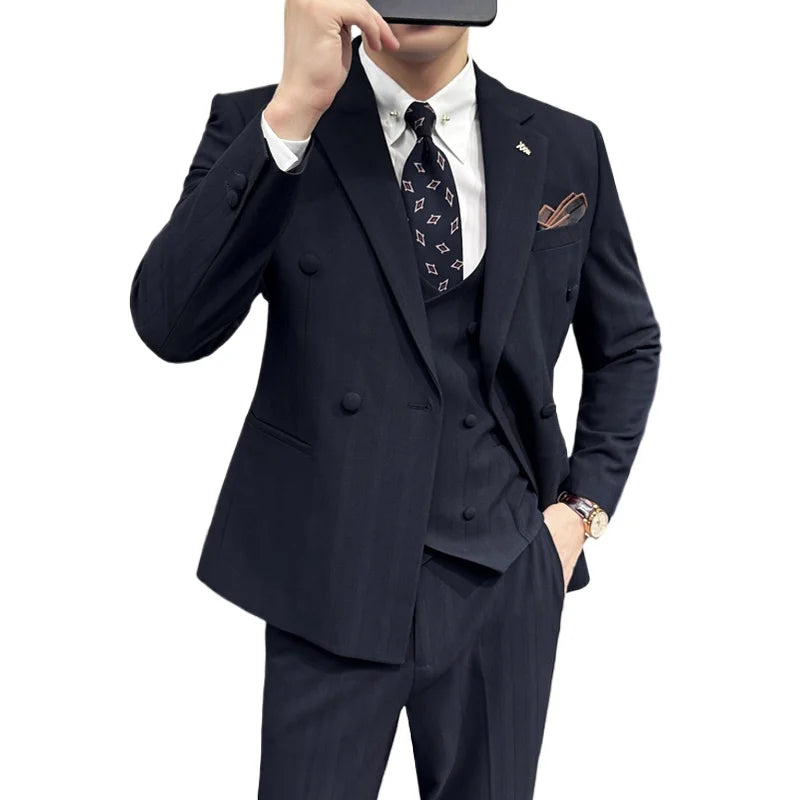 Terno masculino, terno transpassado, Terno Transpassado Listrado, terno listrado transpassado, terno listrado elegante