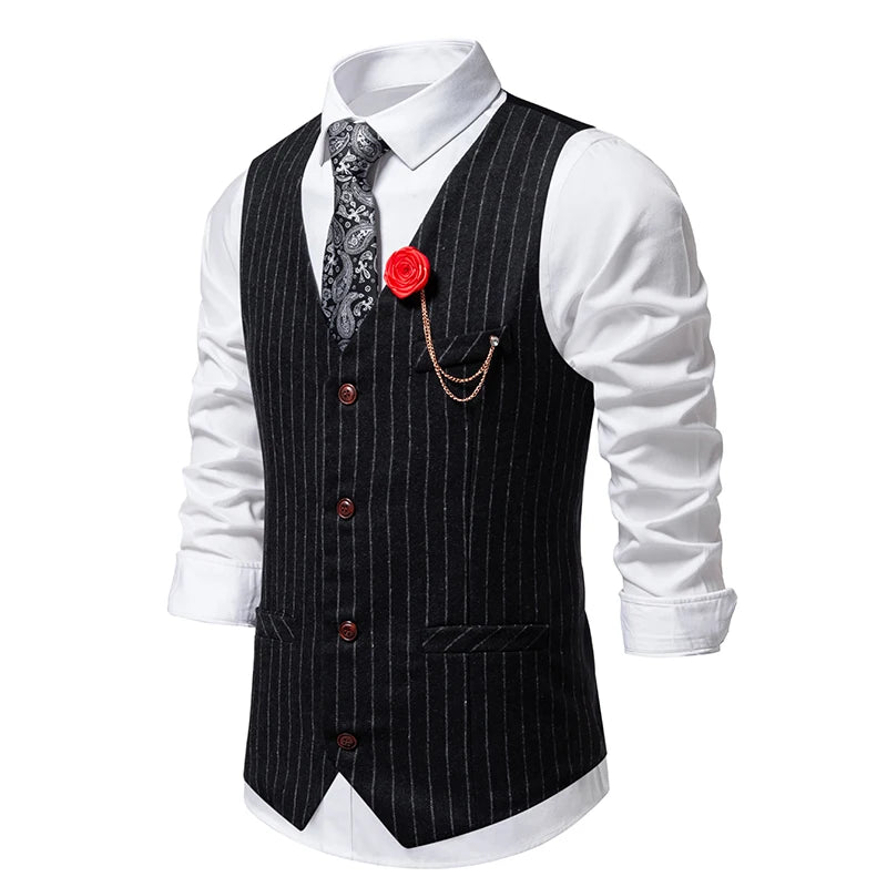 Colete Masculino Risca de Giz Retro Maximus, Colete Masculino, Colete Masculino Risca de Giz, Colete Masculino Retro, Colete Social Masculino, Colete Masculino Maximus