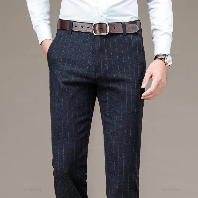 Calça Social Masculina Listrada Maximus