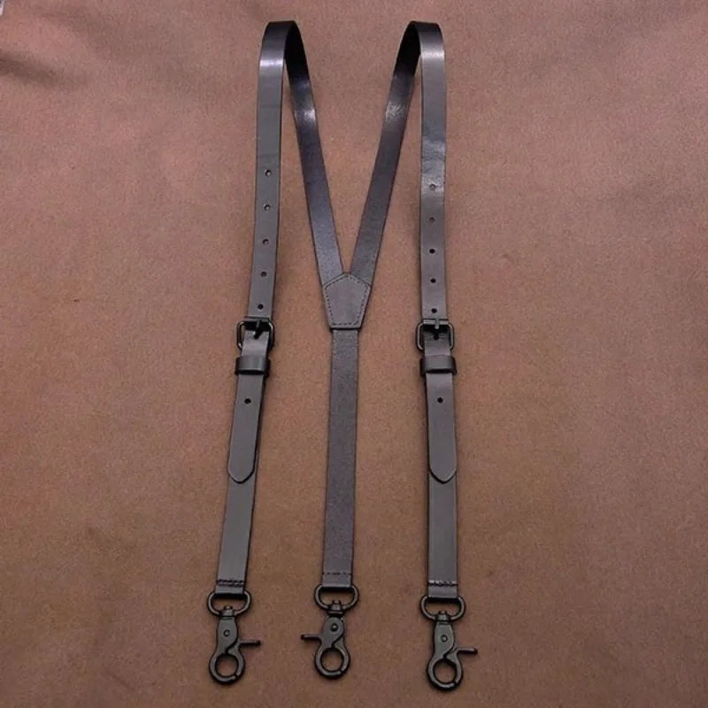 Suspensório Masculino Couro Ajustável Maximus