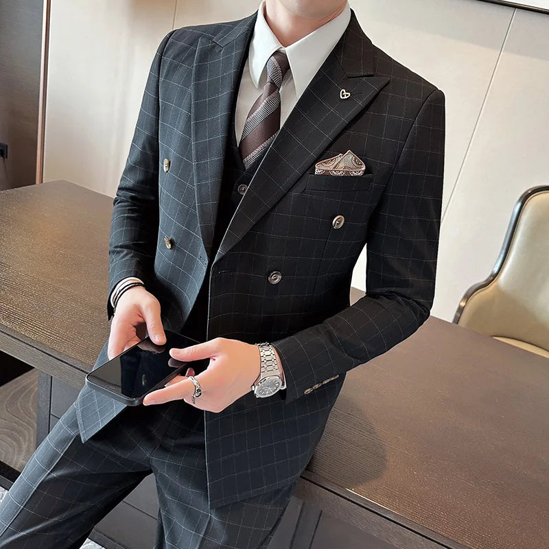 Terno masculino transpassado xadrez, terno masculino slim fit, terno masculino transpassado slim, terno masculino xadrez