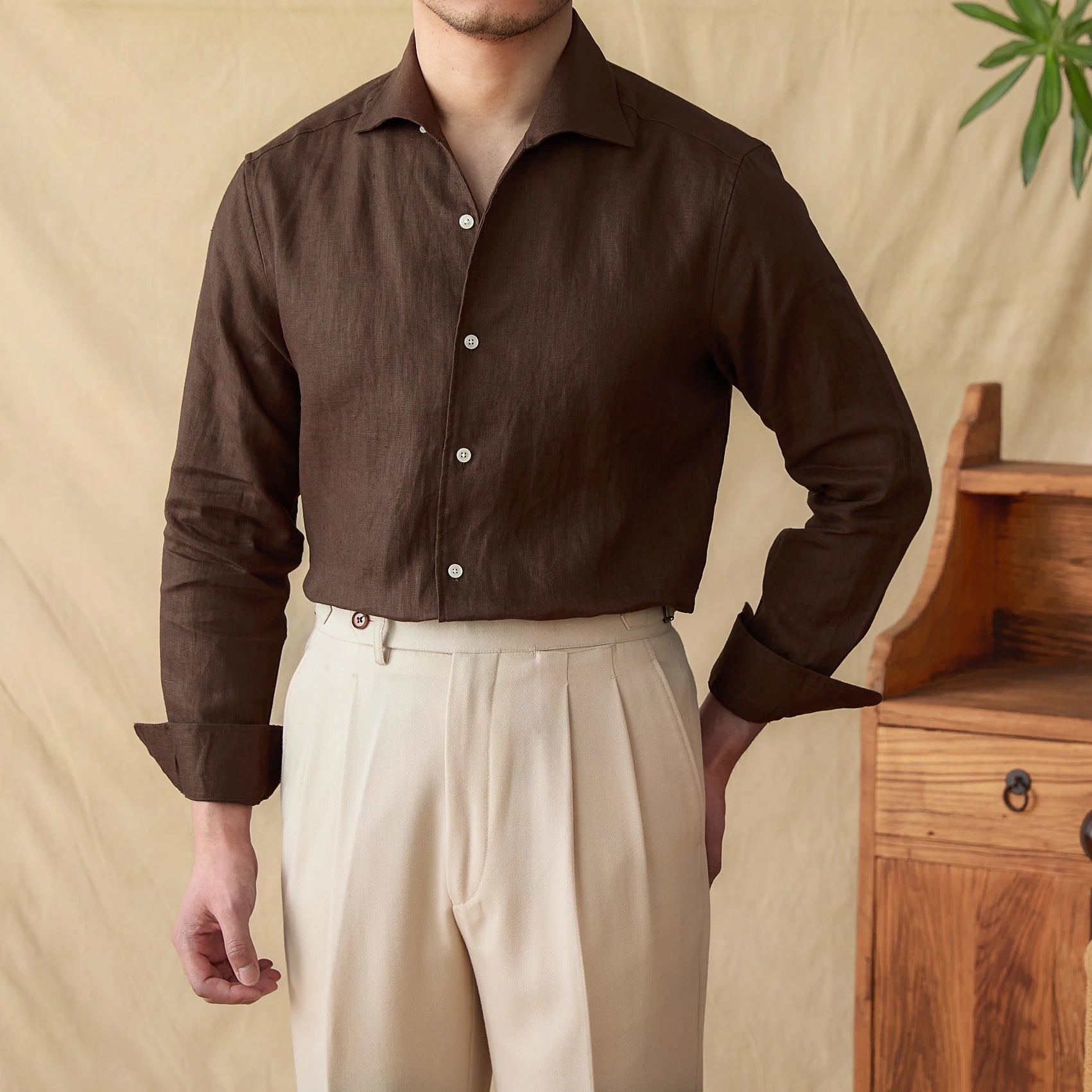 camisa social masculina de linho, camisa de linho slim fit, camisa social elegante masculina, camisa de linho azul masculina, camisa social slim masculina