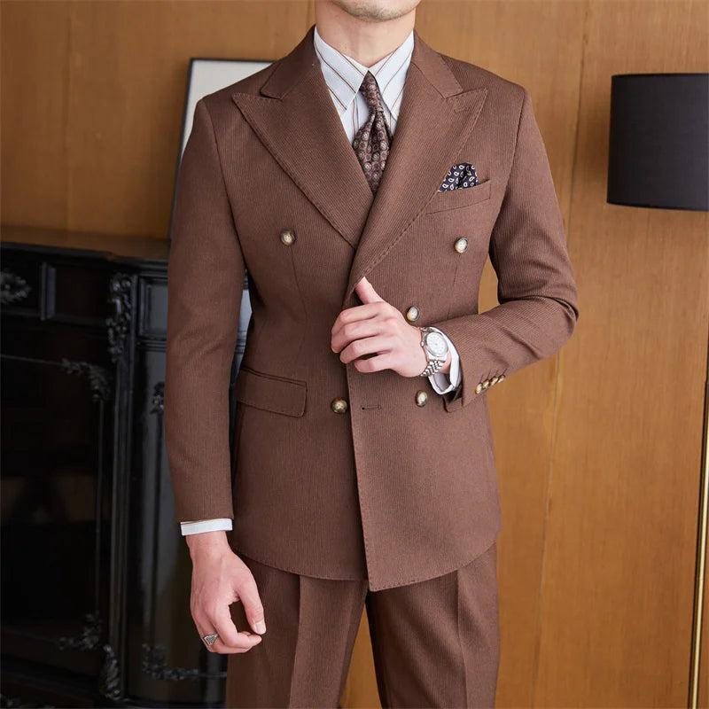 costume masculino transpassado canelado, costume 2 peças veludo cotelê masculino, costume masculino transpassado regular, conjunto masculino veludo cotelê, costume masculino canelado social