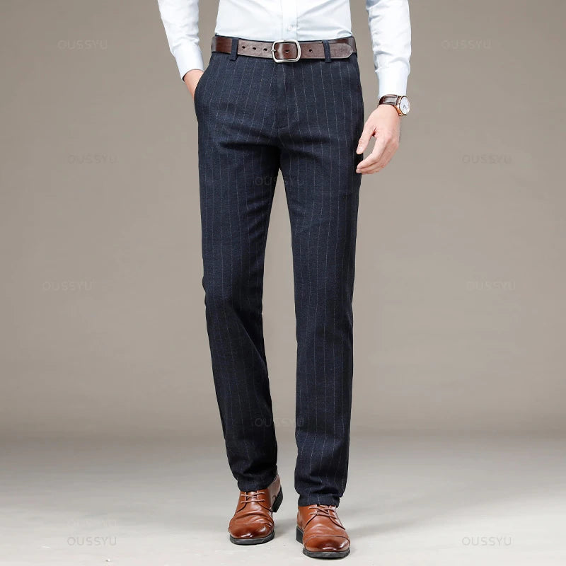 Calça Social Masculina Listrada Maximus