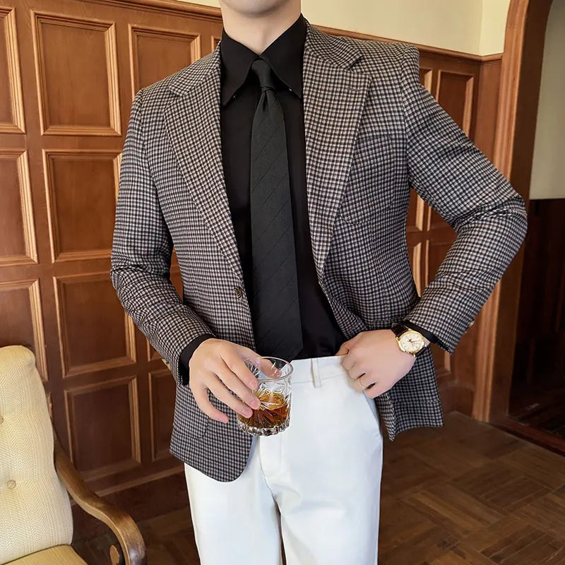 Blazer Masculino Xadrez, Blazer Masculino Slim, Blazer Masculino Britânico