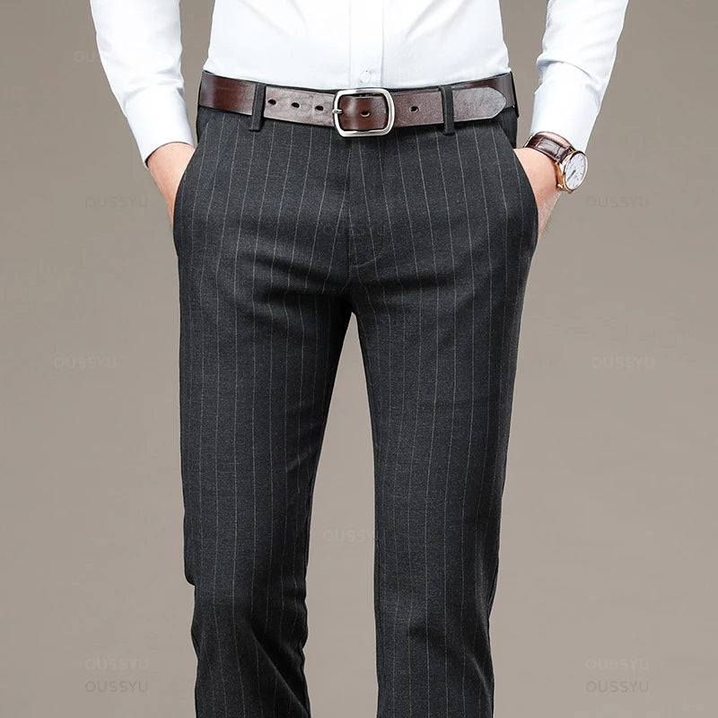 Calça Social Masculina Listrada Maximus