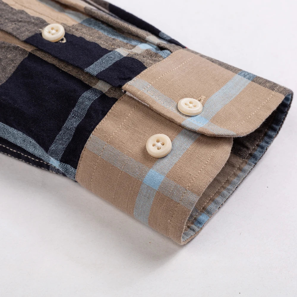 Camisa Social Masculina de Algodão Xadrez