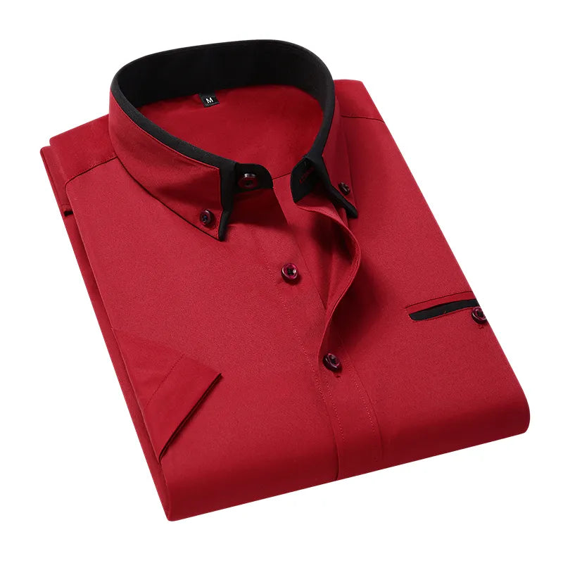 Camisa Social Masculina Manga Curta Maximus
