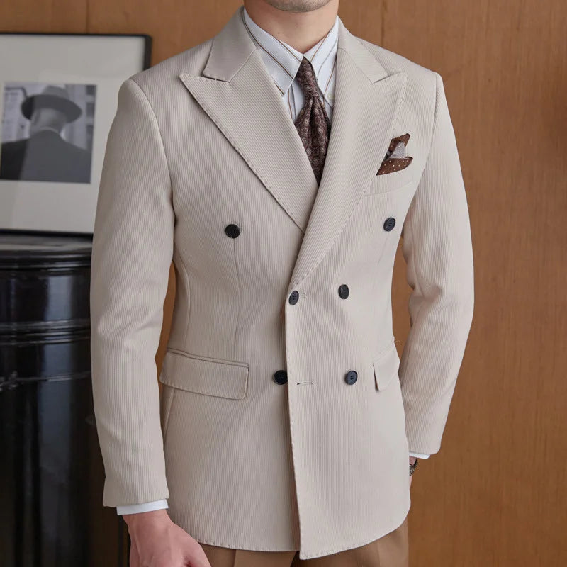 costume masculino transpassado canelado, costume 2 peças veludo cotelê masculino, costume masculino transpassado regular, conjunto masculino veludo cotelê, costume masculino canelado social