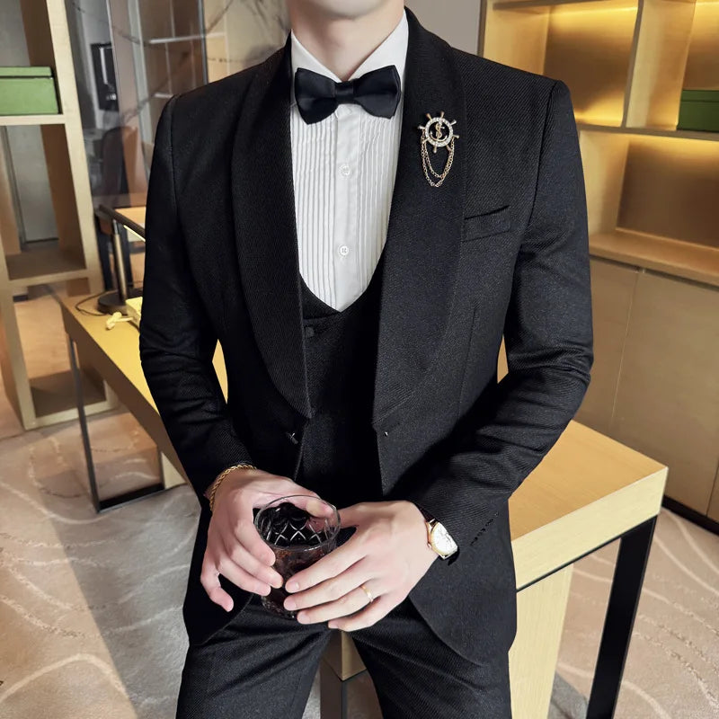 Terno Masculino Slim Inglês Lapela Shawl Maximus