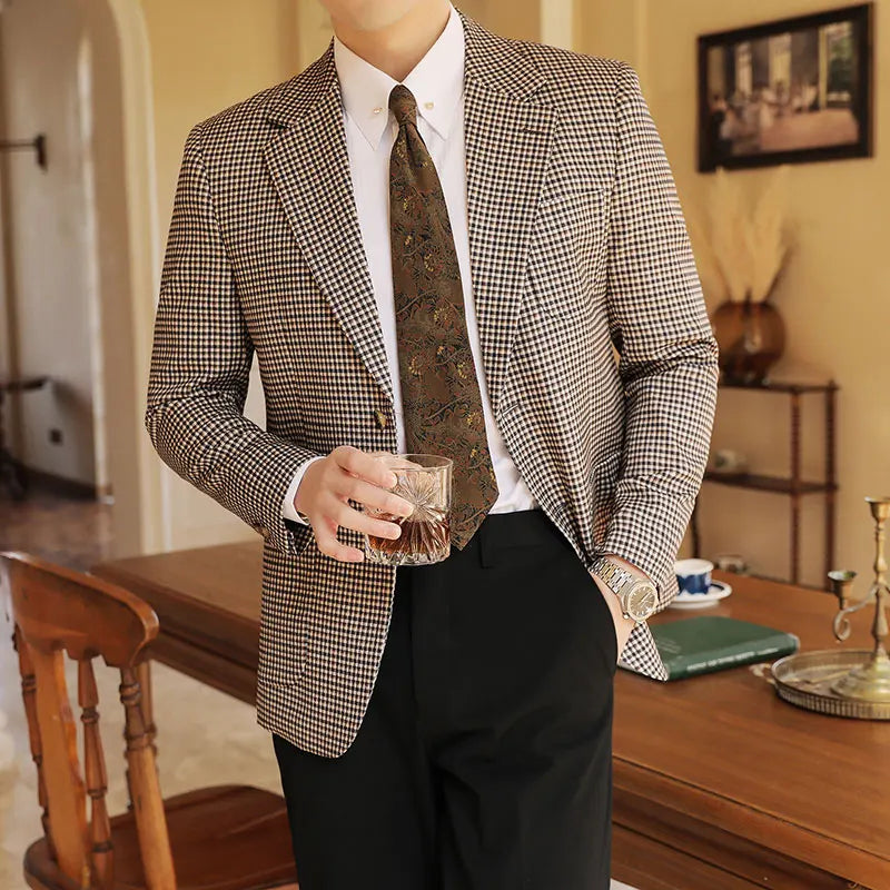 Blazer Masculino Xadrez, Blazer Masculino Slim, Blazer Masculino Britânico