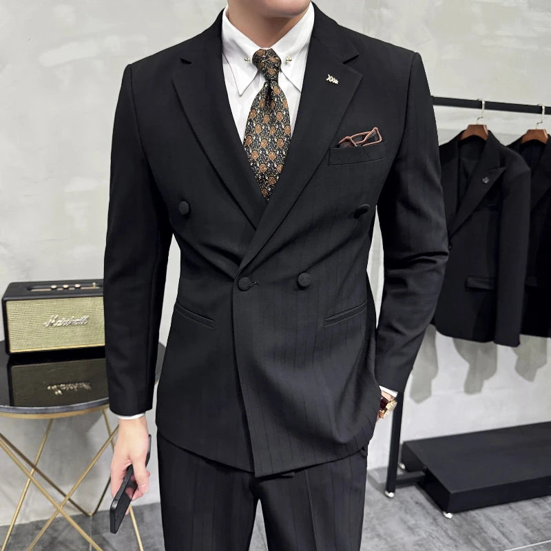 Terno masculino, terno transpassado, Terno Transpassado Listrado, terno listrado transpassado, terno listrado elegante