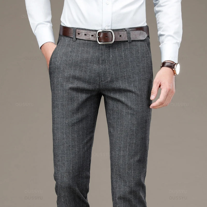 Calça Social Masculina Listrada Maximus