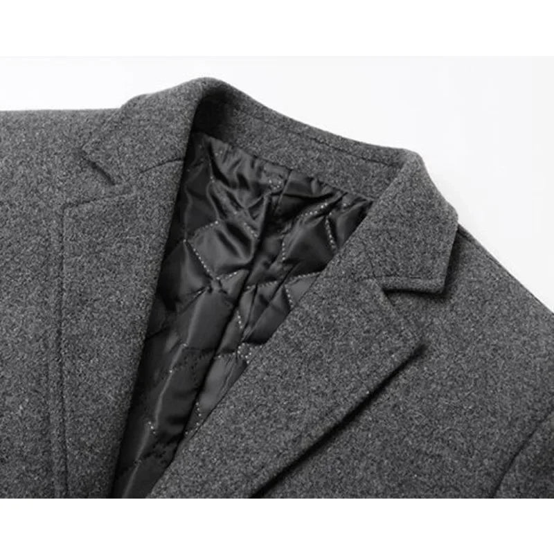 Sobretudo Masculino de Lã Comprido Maximus