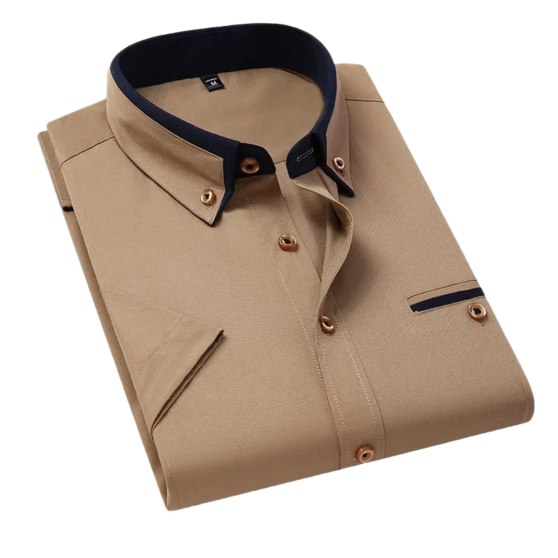Camisa Social Masculina Manga Curta Maximus