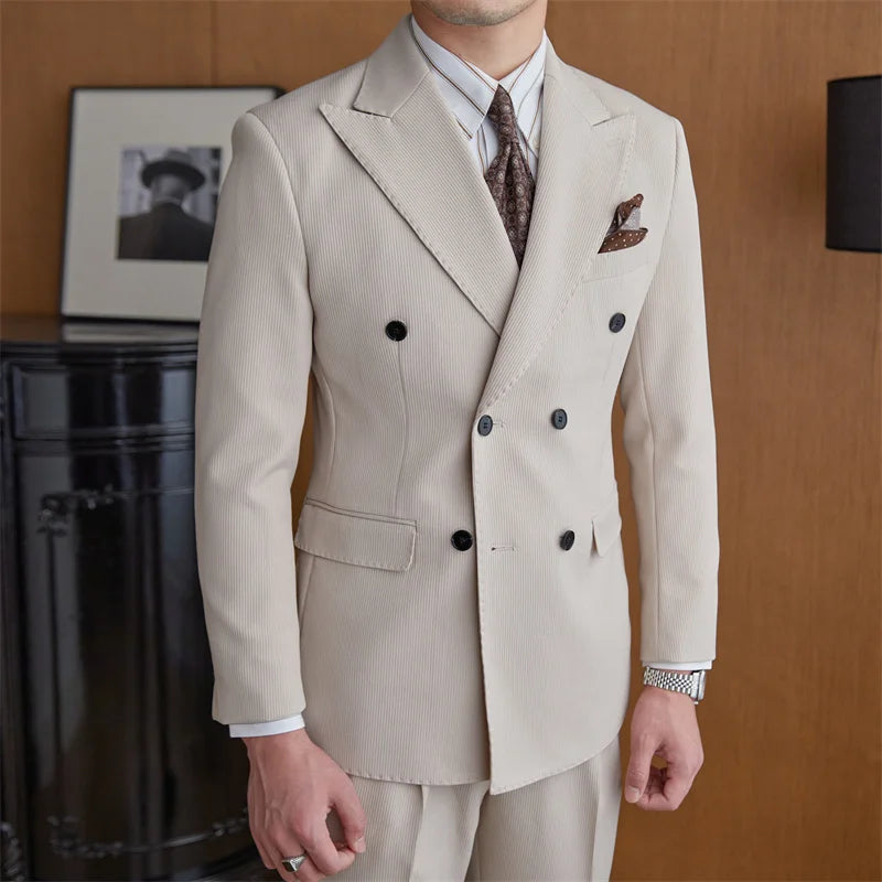 costume masculino transpassado canelado, costume 2 peças veludo cotelê masculino, costume masculino transpassado regular, conjunto masculino veludo cotelê, costume masculino canelado social