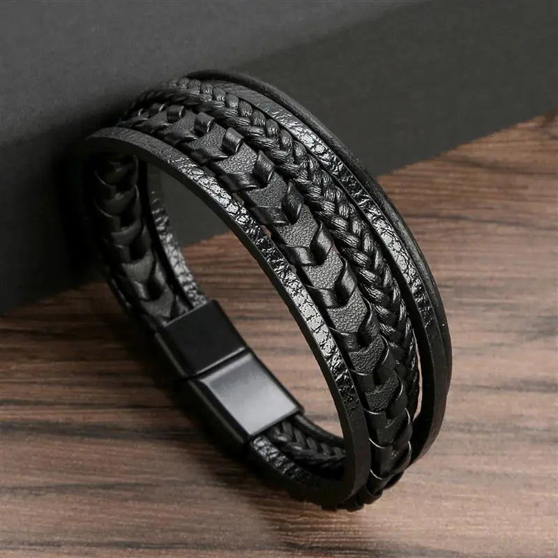 Pulseira Masculina de Couro
