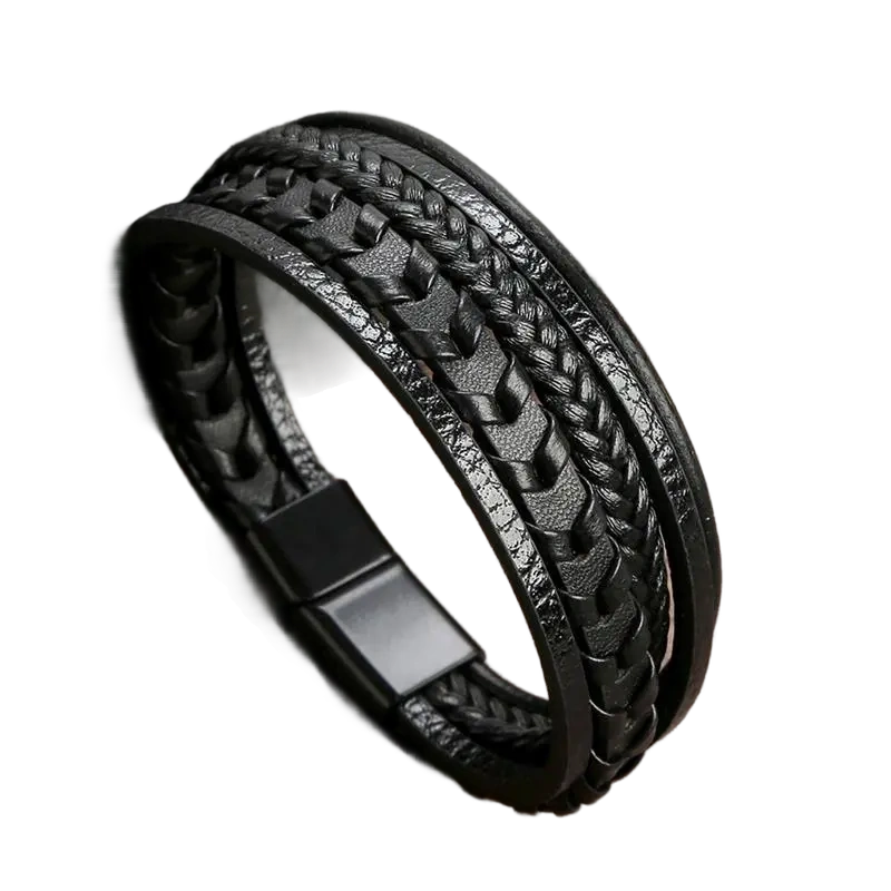 Pulseira Masculina de Couro