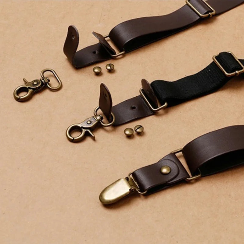 Suspensório, suspensório masculino, suspensório de couro, suspensório masculino de couro, suspensório vintage