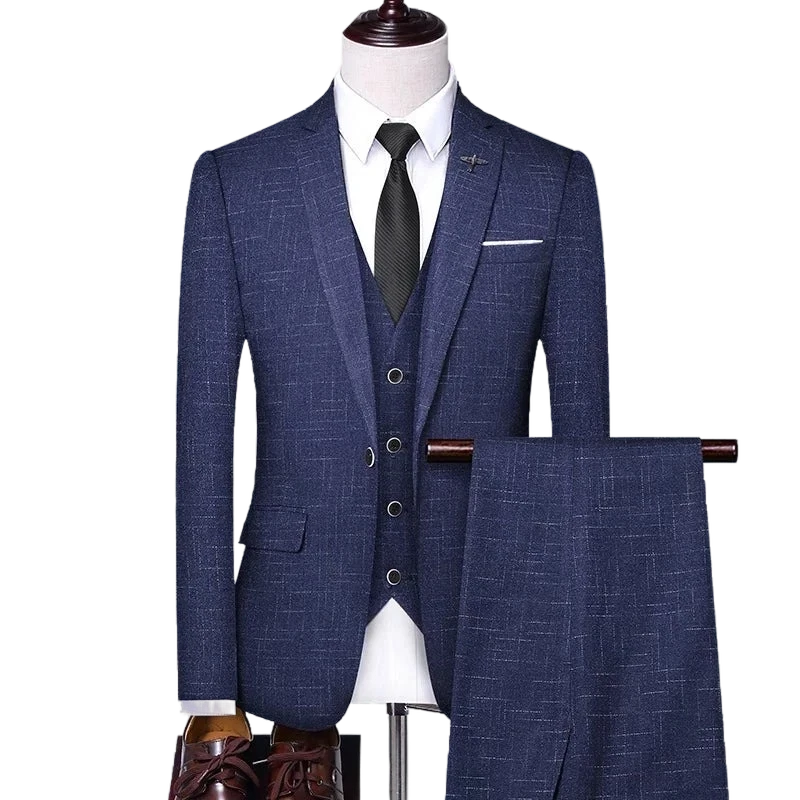 Terno Masculino Slim Listrado Maximus Paletó + Colete + CalçaTerno Masculino Slim Listrado