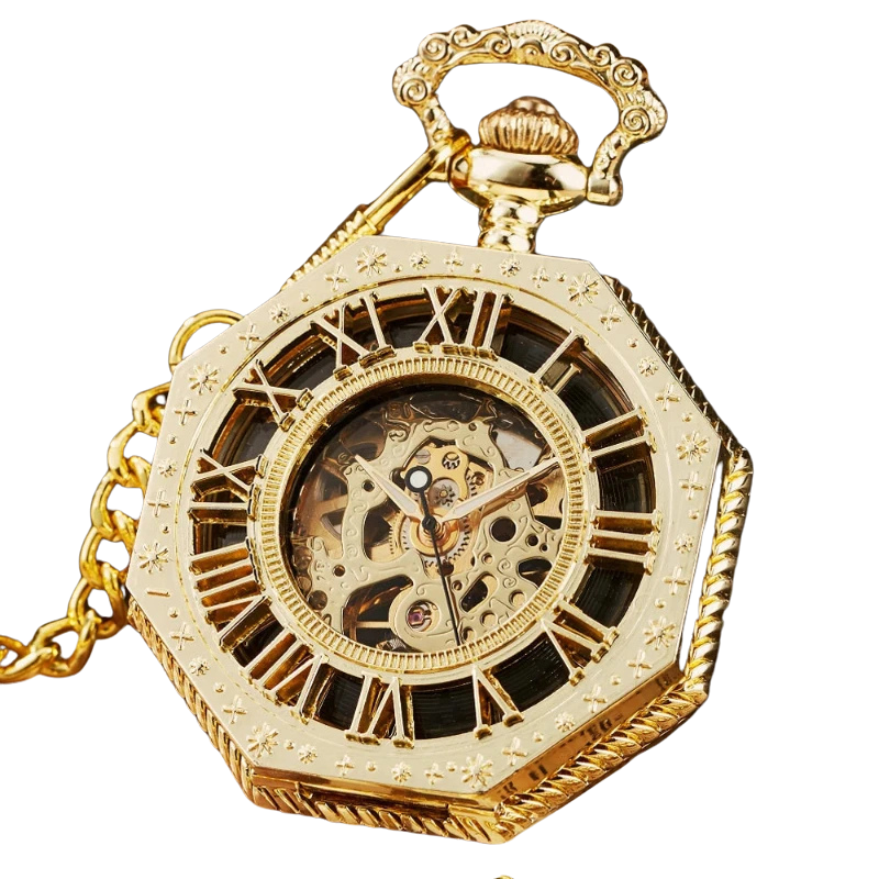Relógio de Bolso Hexagonal, Relógio de Bolso, Relógio de bolso Vintage, Relógio de bolso antigo