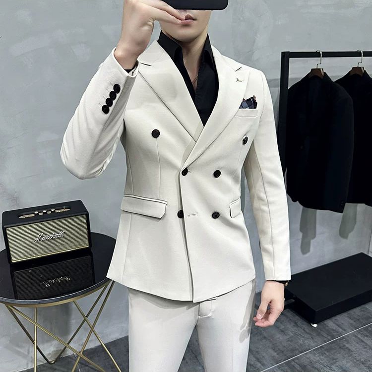 Terno Masculino Slim Transpassado Texturizado Maximus