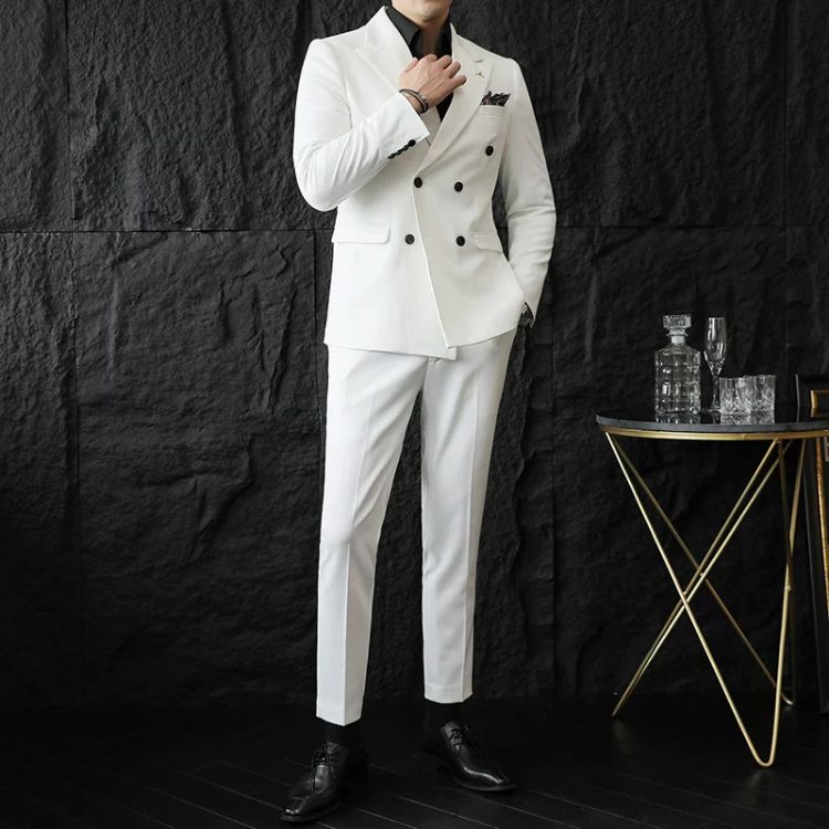Terno Masculino Slim Transpassado Texturizado Maximus