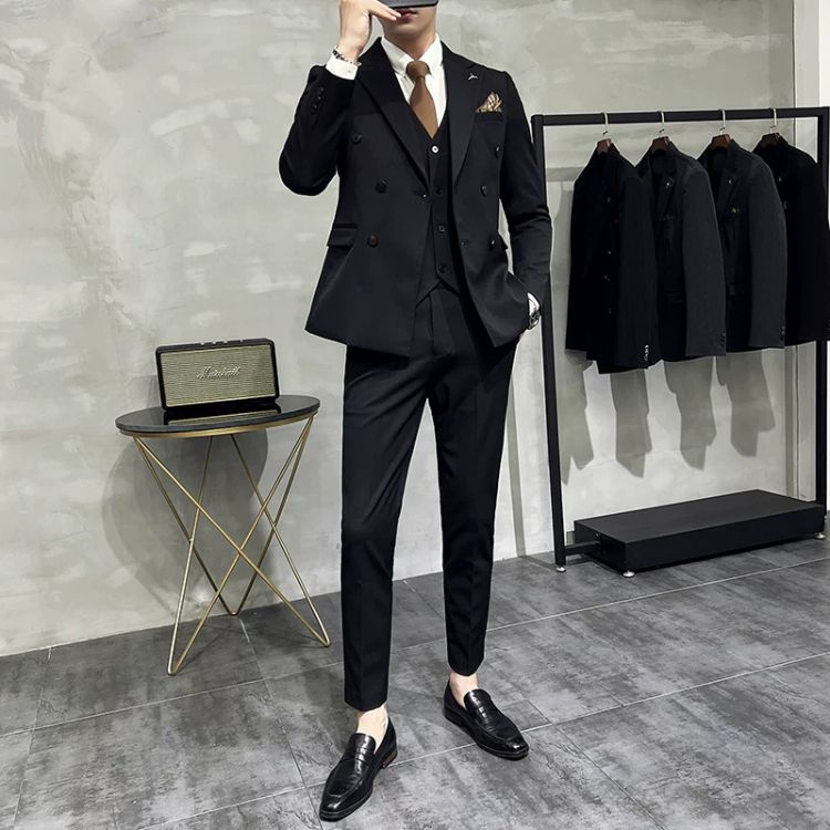 Terno Masculino Slim Transpassado Texturizado Maximus