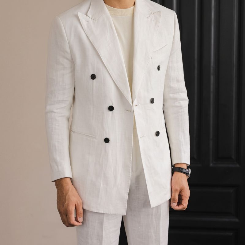 Costume Masculino Slim Transpassado Linho Maximus
