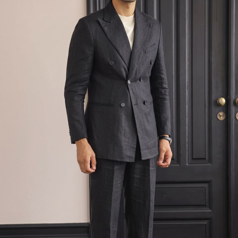 Costume Masculino Slim Transpassado Linho Maximus