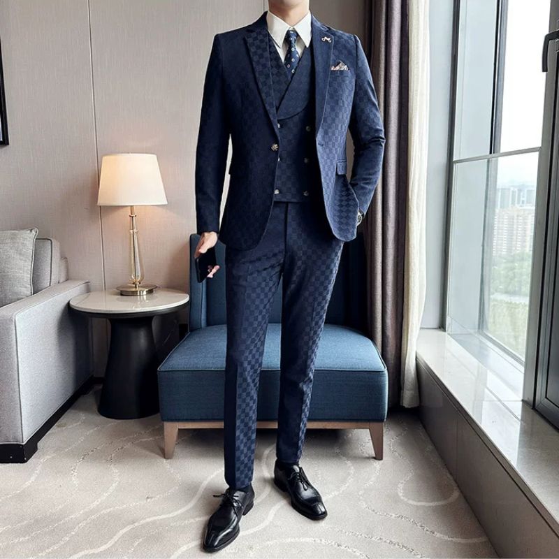 Terno Masculino Slim Quadriculado Maximus
