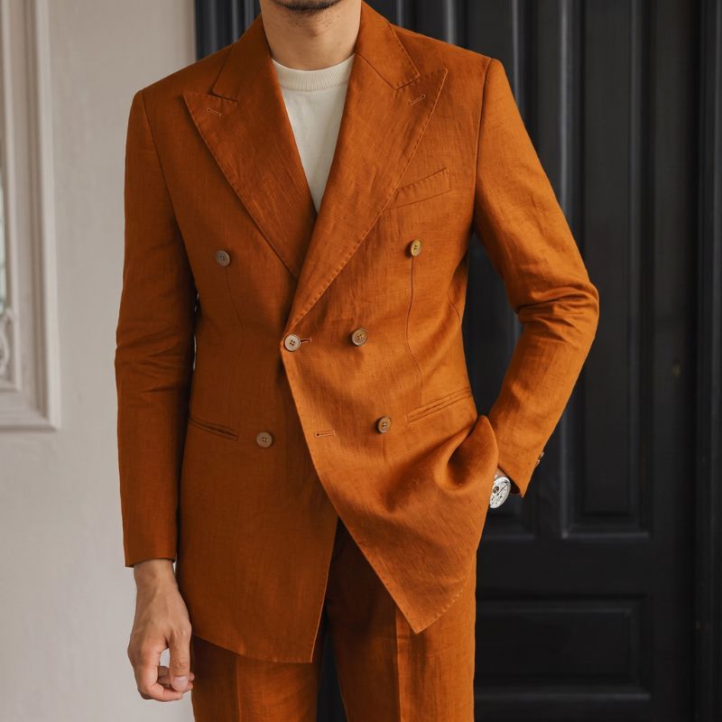 Costume Masculino Slim Transpassado Linho Maximus