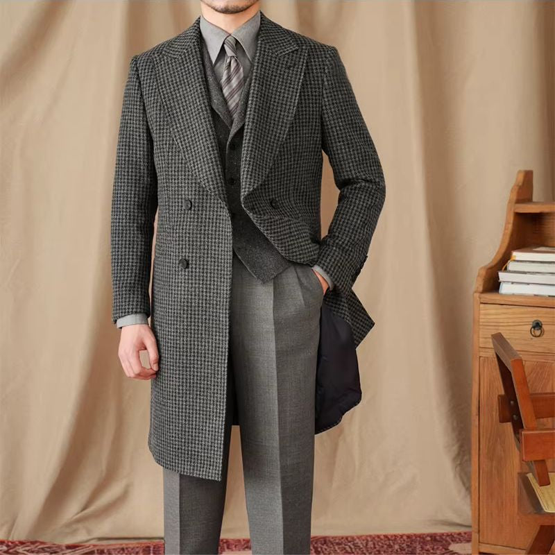 Sobretudo Masculino Xadrez Transpassado Retro Milano Maximus