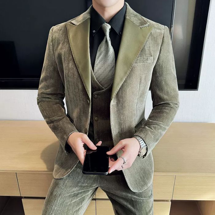 Smoking Masculino Veludo Colete Transpassado Maximus