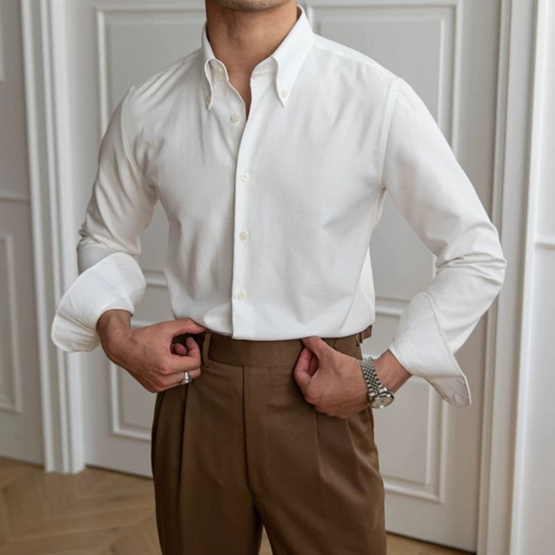 Camisa Social Masculina Colarinho Botão Maximus