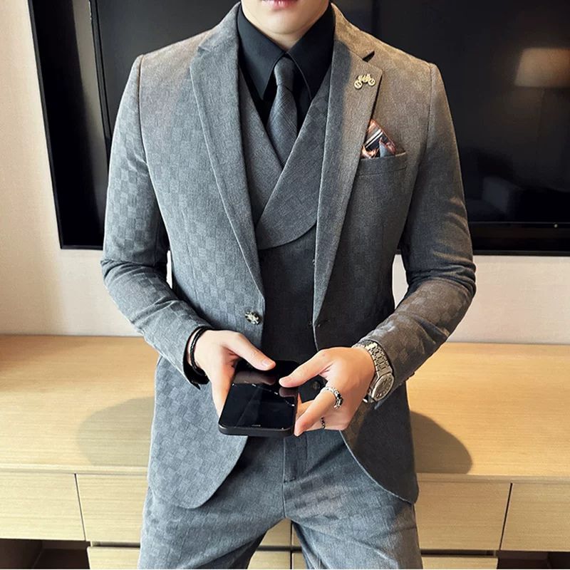 Terno Masculino Slim Quadriculado Maximus