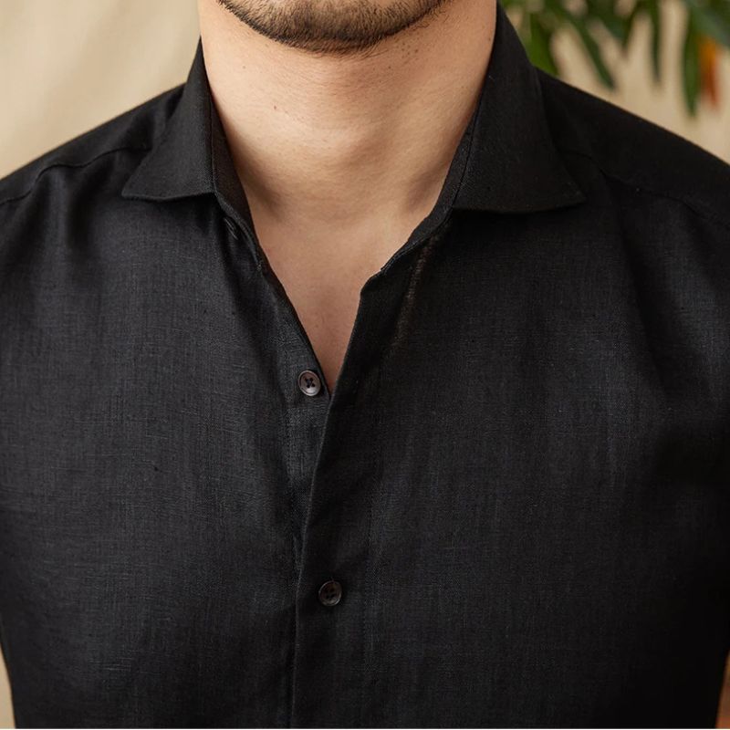 camisa social masculina de linho, camisa slim fit masculina, camisa de linho azul masculina, camisa social slim masculina, camisa elegante masculina