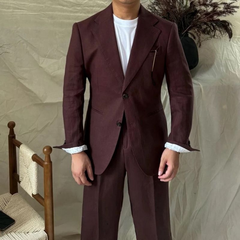 costume masculino linho, terno linho masculino, costume 2 peças masculino, conjunto social masculino linho, costume masculino verão, costume linho puro, terno masculino trabalho, costume masculino formal