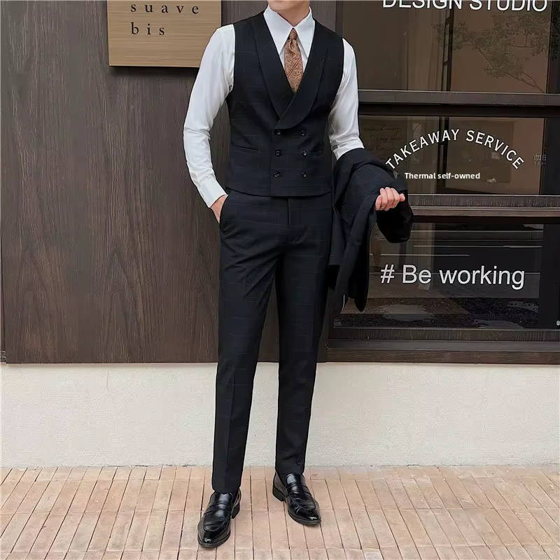 Conjunto Social Masculino Xadrez Colete e Calça Alfaiataria Maximus