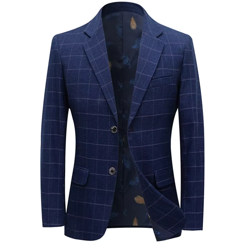 Blazer Masculino Azul Marinho Xadrez Maximus